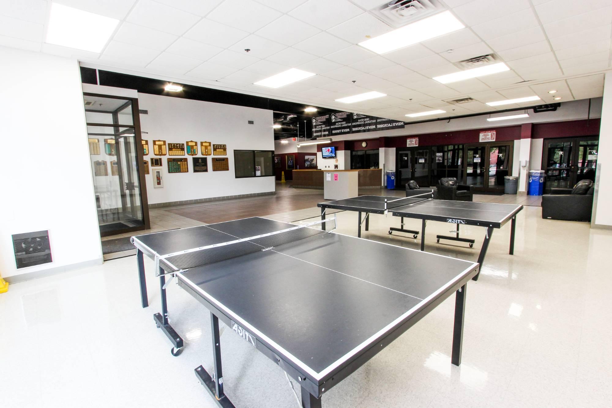 ping pong tables in fitness center